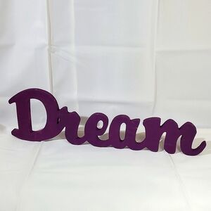 Purple Wooden "Dream" Hanging or Freestanding Sign